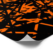 Poster Lignes Abstraites - Orange (Coin)