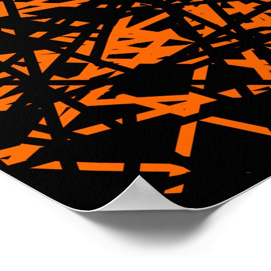 Poster Lignes Abstraites - Orange (Coin)