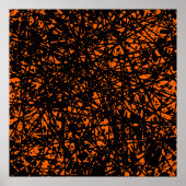 Poster Lignes Abstraites - Orange (Devant)