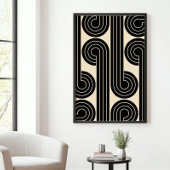 Poster Lignes Abstraites rétroactives noires