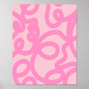 Poster Lignes Abstraites roses