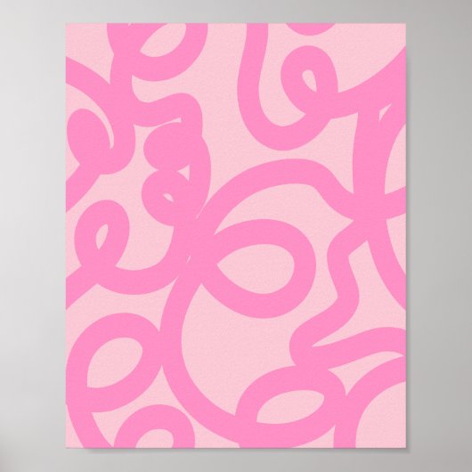 Poster Lignes Abstraites roses (Devant)