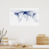 Poster Lignes aériennes du monde (Bleu) - août 2010 (Cuisine)