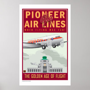 Poster Lignes aériennes Pioneer