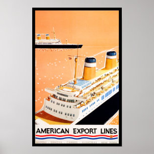 Poster Lignes américaines d'exportation