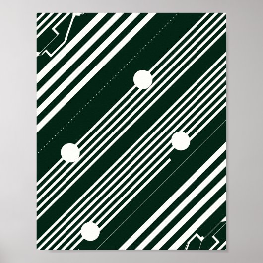Poster Lignes blanches avec cercles sur Arrière - plan no (Devant)