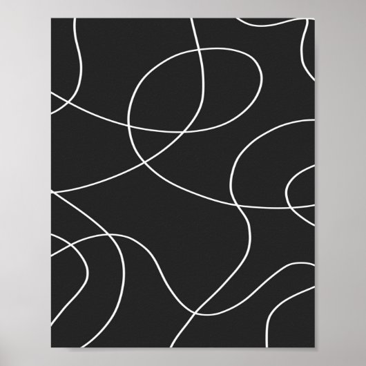 Poster Lignes blanches sur noir (Devant)