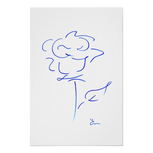 Poster Lignes bleues 4 (Devant)
