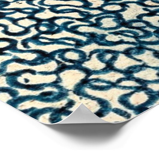 Poster Lignes bleues Art Abstrait (Coin)