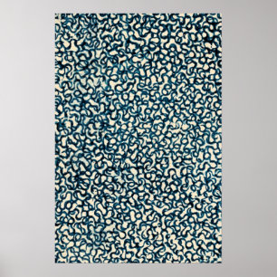 Poster Lignes bleues Art Abstrait