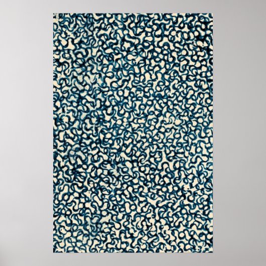 Poster Lignes bleues Art Abstrait (Devant)