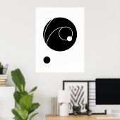 Poster Lignes courbes et cercles Abstraits | Geo moderne (Bureau à domicile)