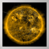 Poster Lignes de champ magnétique sur le Soleil (Devant)