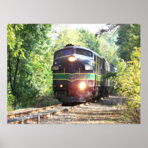 Poster Lignes de chemin de fer de lecture locomotive