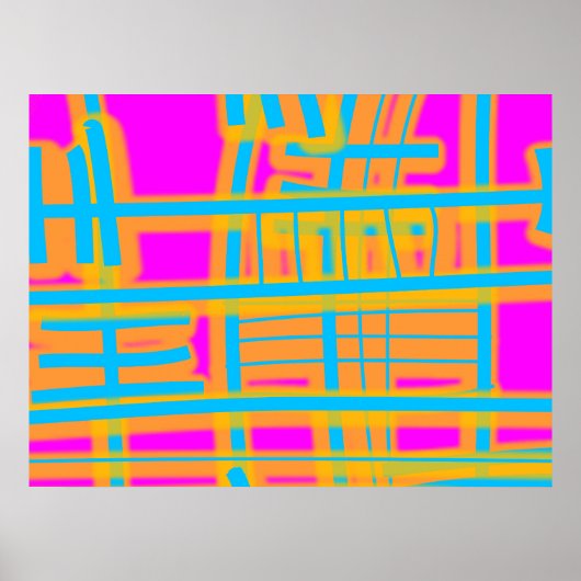 Poster "Lignes de communication" Abstraites (Devant)