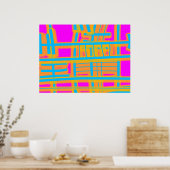 Poster "Lignes de communication" Abstraites (Cuisine)