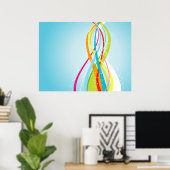 Poster Lignes de couleurs arc-en-ciel (Bureau à domicile)