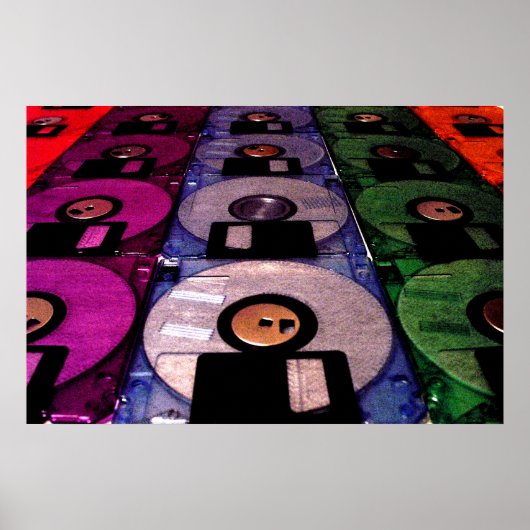 Poster Lignes de floppies (Devant)