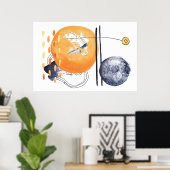 Poster Lignes de formes géométriques Abstraites modernes (Bureau à domicile)