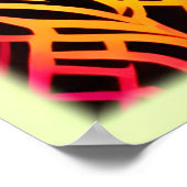 Poster Lignes de néon psychédélique avec art floral (Coin)