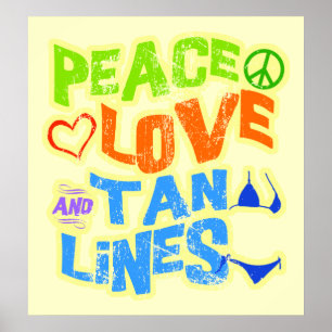 Poster Lignes de Tan d'amour de paix