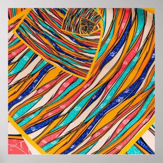 Poster Lignes de verrouillage colorées (Devant)