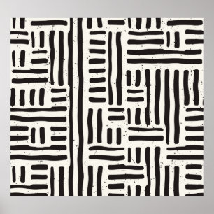 Poster Lignes dessinées à la main, texture grossière et t