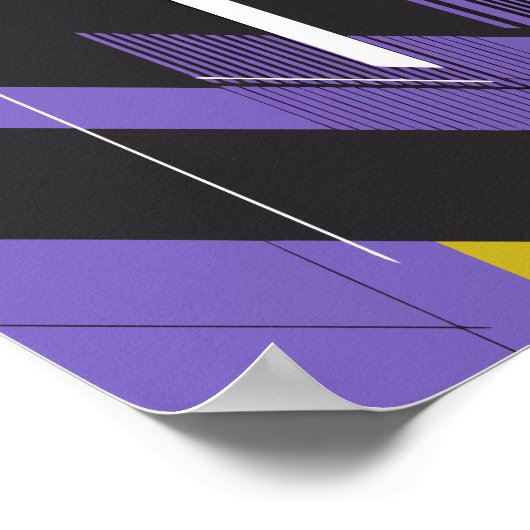 Poster Lignes dynamiques et couleurs contrastées (Coin)