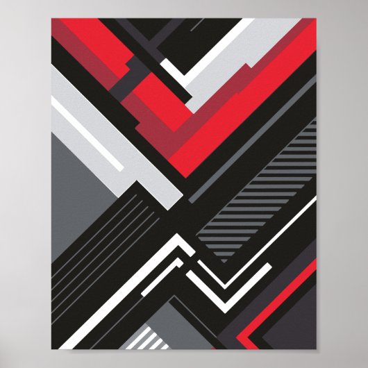 Poster Lignes et angles géométriques gras (Devant)