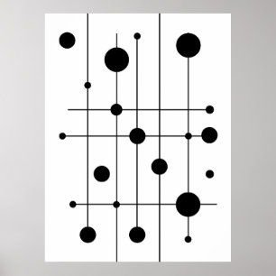 Poster Lignes et cercles géométriques modernes Art   Mini