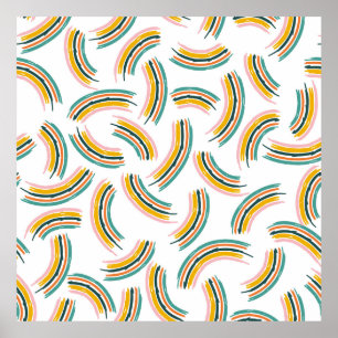 Poster Lignes et formes pastel colorées. Formes arc-en-ci