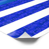 Poster Lignes géométriques bleu blanc cool (Coin)