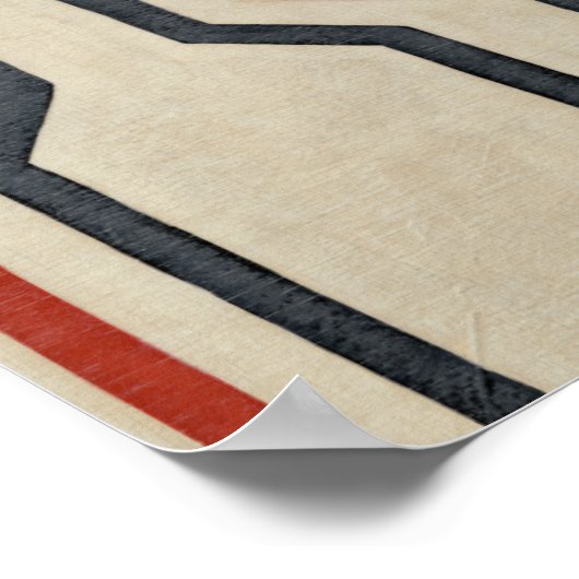 Poster Lignes graphiques orange et bleu (Coin)