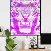Poster Lignes horizontales du tigre pourpre en colère (Bureau à domicile)