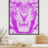 Poster Lignes horizontales du tigre pourpre en colère (Cuisine)