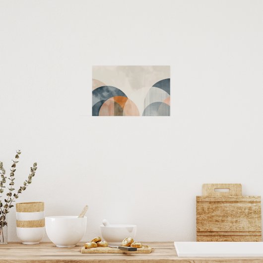 Poster Lignes intersectées courbes avec espace de copie (Cuisine)