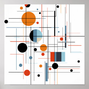 Poster Lignes minimalistes modernes géométriques abstrait