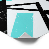 Poster Lignes noires géométriques Abstraites avec rectang (Coin)