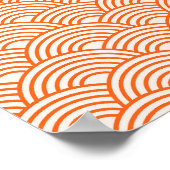Poster Lignes orange des ondes Abstraites (Coin)