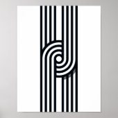 Poster Lignes parallèles Art Print - Ligne noire et blanc (Devant)