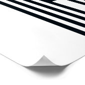 Poster Lignes parallèles Art Print - Ligne noire et blanc (Coin)