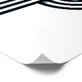 Poster Lignes parallèles Art Print - Ligne noire et blanc (Coin)
