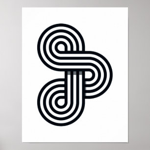 Poster Lignes parallèles Art Print - Ligne noire et blanc