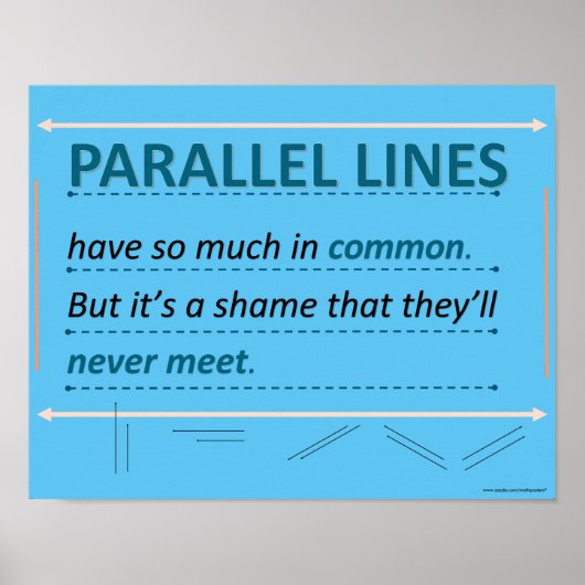 Poster Lignes parallèles de devis d'Humour mathématique (Devant)