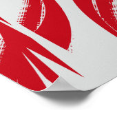 Poster Lignes rouges courbes Abstraites sur Arrière - pla (Coin)