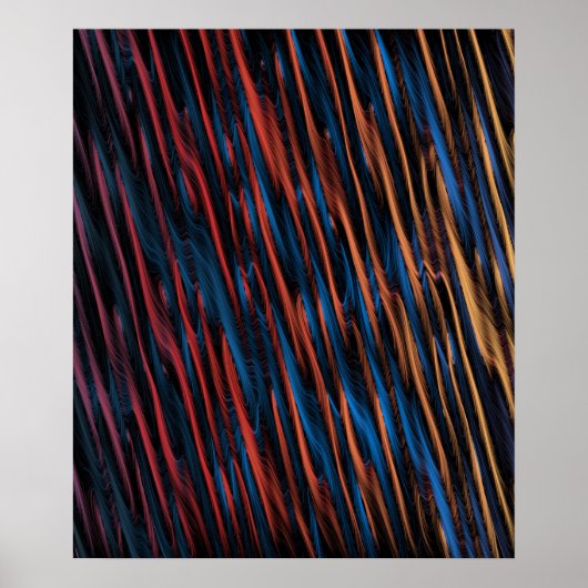 Poster Lignes soyeuses abstraites (Devant)