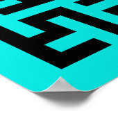 Poster Lignes turquoise de Maze noir (Coin)