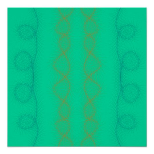 Poster Lignes verticales ondulées sur arrière - plan vert (Devant)