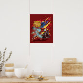 Poster Ligue de Justice | Badge Superman, Flash et Batman (Cuisine)