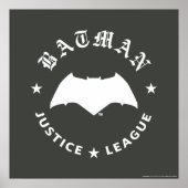 Poster Ligue de Justice | Batman Retro Bat Emblem (Devant)
